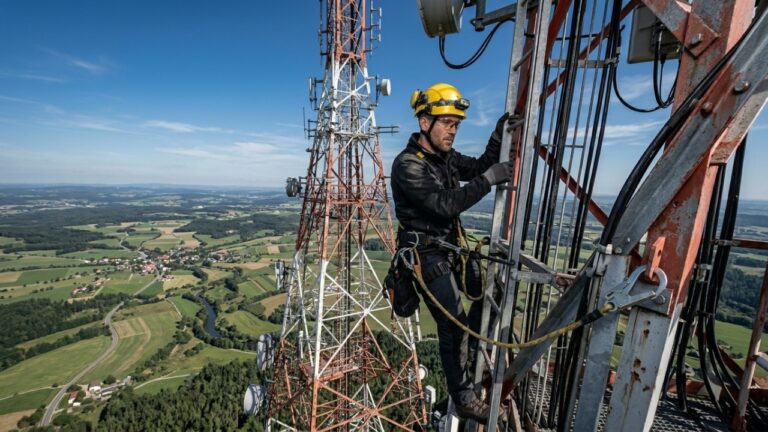 A rotina extrema dos técnicos de manutenção de torres de transmissão, os altos salários e os riscos da profissão