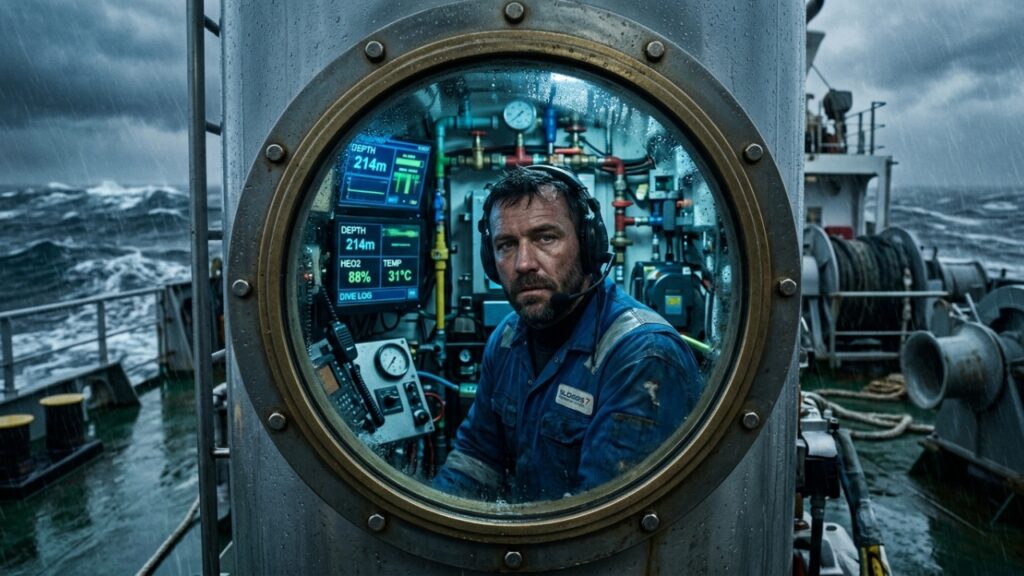 A física corporal extrema, os elevados riscos diários e a operação técnica dos profissionais em habitats submarinos