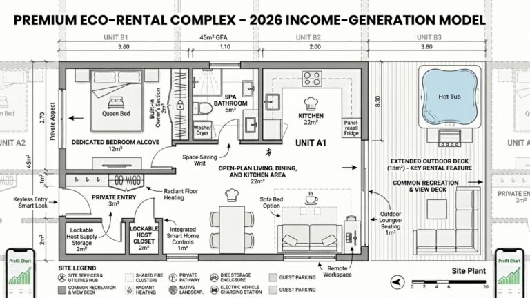 Quanto custa construir uma casa de 45 m² em 2026 para gerar renda com aluguel de temporada?